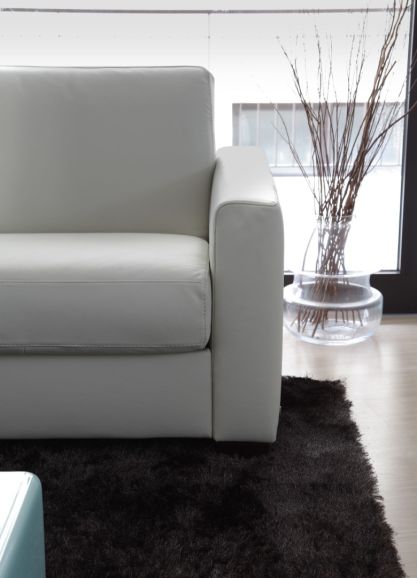 Диван итальянский Nicolettihome Alcova - раскладной кожаный белый, правый угол