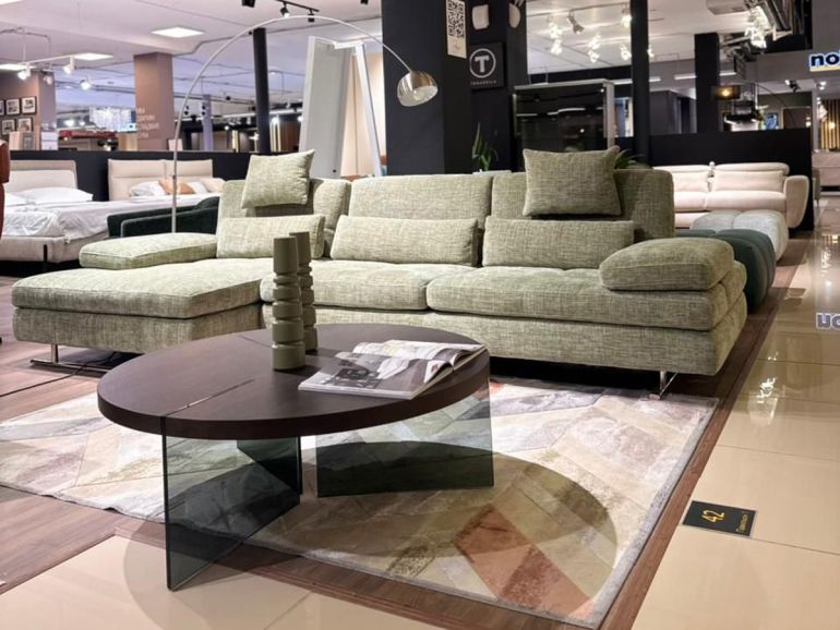 Диван итальянский угловой Nicolettihome Serena W313 зеленый
