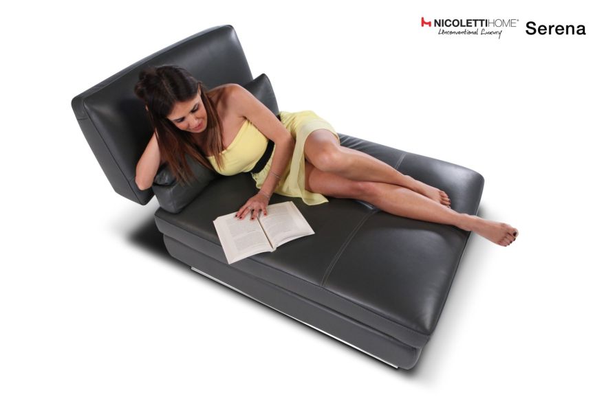 Диван итальянский Nicolettihome Serena - модуль в черной коже