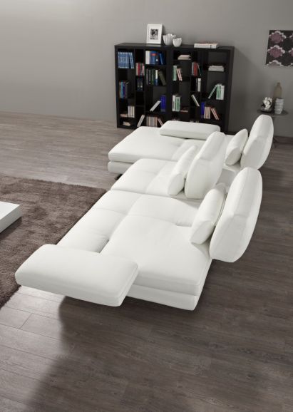 Диван итальянский Nicolettihome Serena - вид сверху  -  обивка из белой кожи