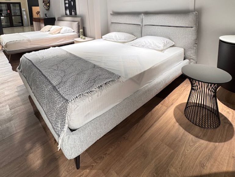 Кровать с коробом для белья Noctis Cefalu 180 рогожка серая