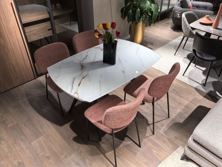 Стол обеденный раскладной стеклянный Sedit Elica W130-200 Vetro Glass